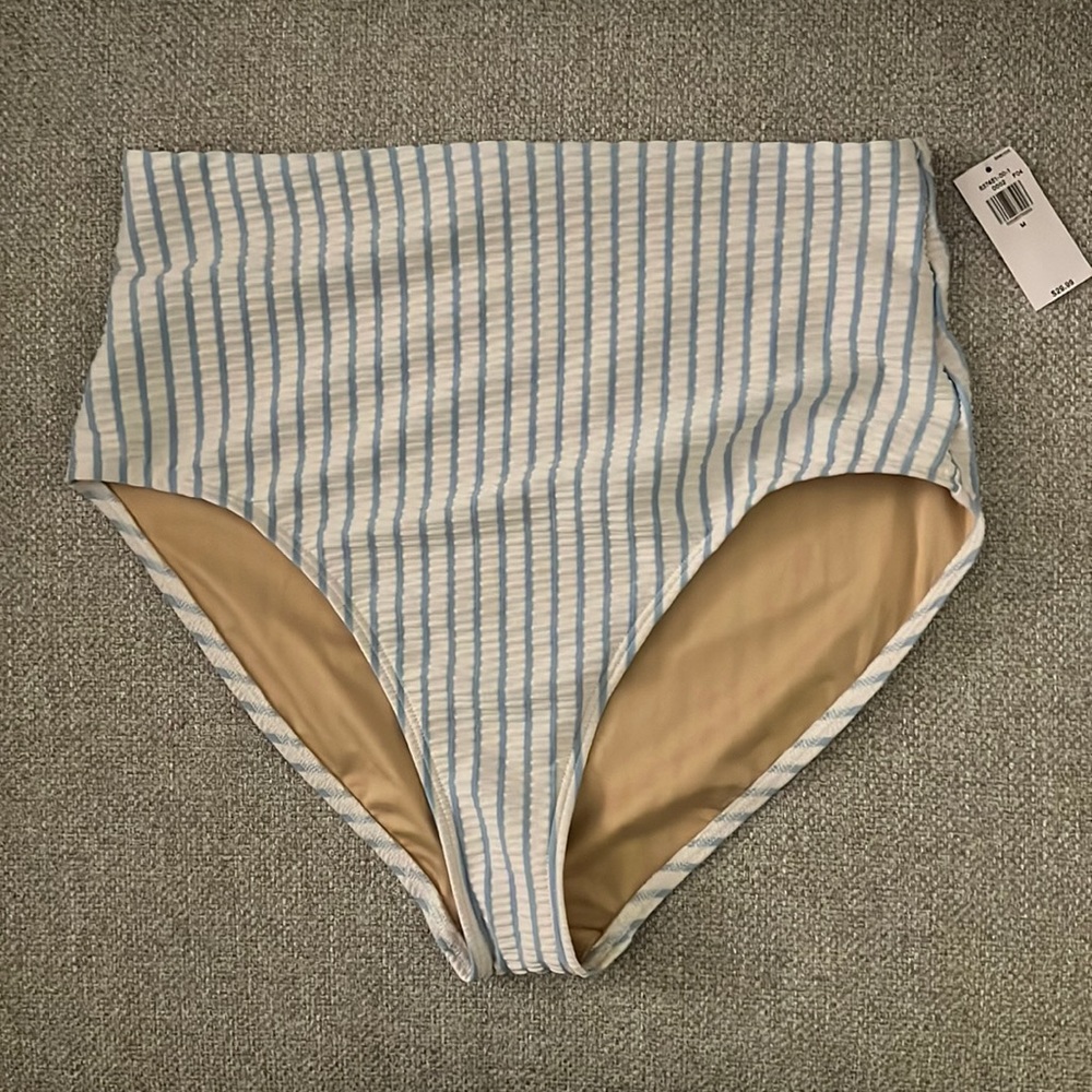 NWT striped high waisted bikini bottoms